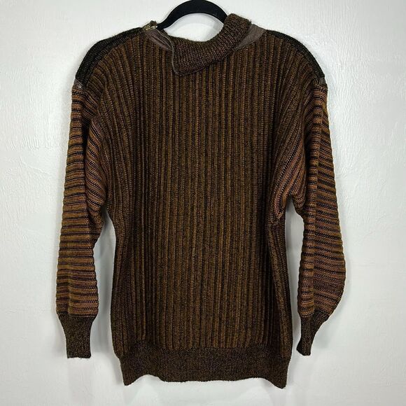 Gianfranco Lotti Wool Blend Ribbed Envelope Neck Sweater Size L - Picture 4 of 11
